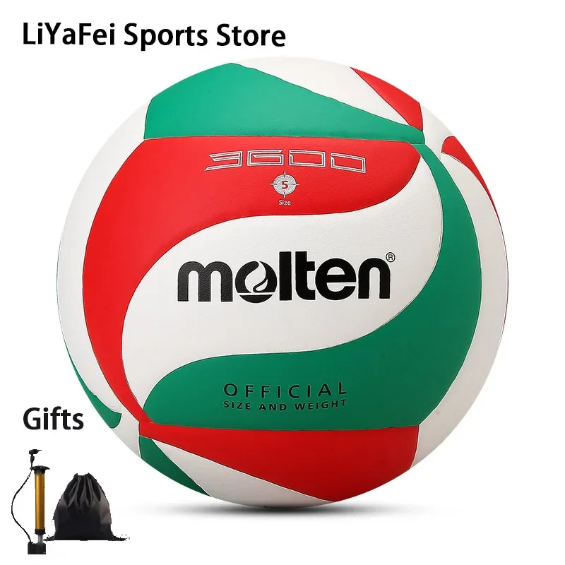 Bolas de vôlei fundidas para adultos jovens mulheres jogo de treinamento padrão oficial voleibol toque macio v5m3600 presentes gratuitos