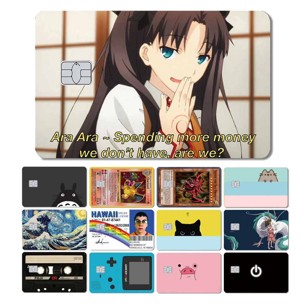 1pc Mclovin Painting Pig Anime Stylish PVC Film Sticker Cover Skin for Small Large Chip Credit Card Bus Bank Card