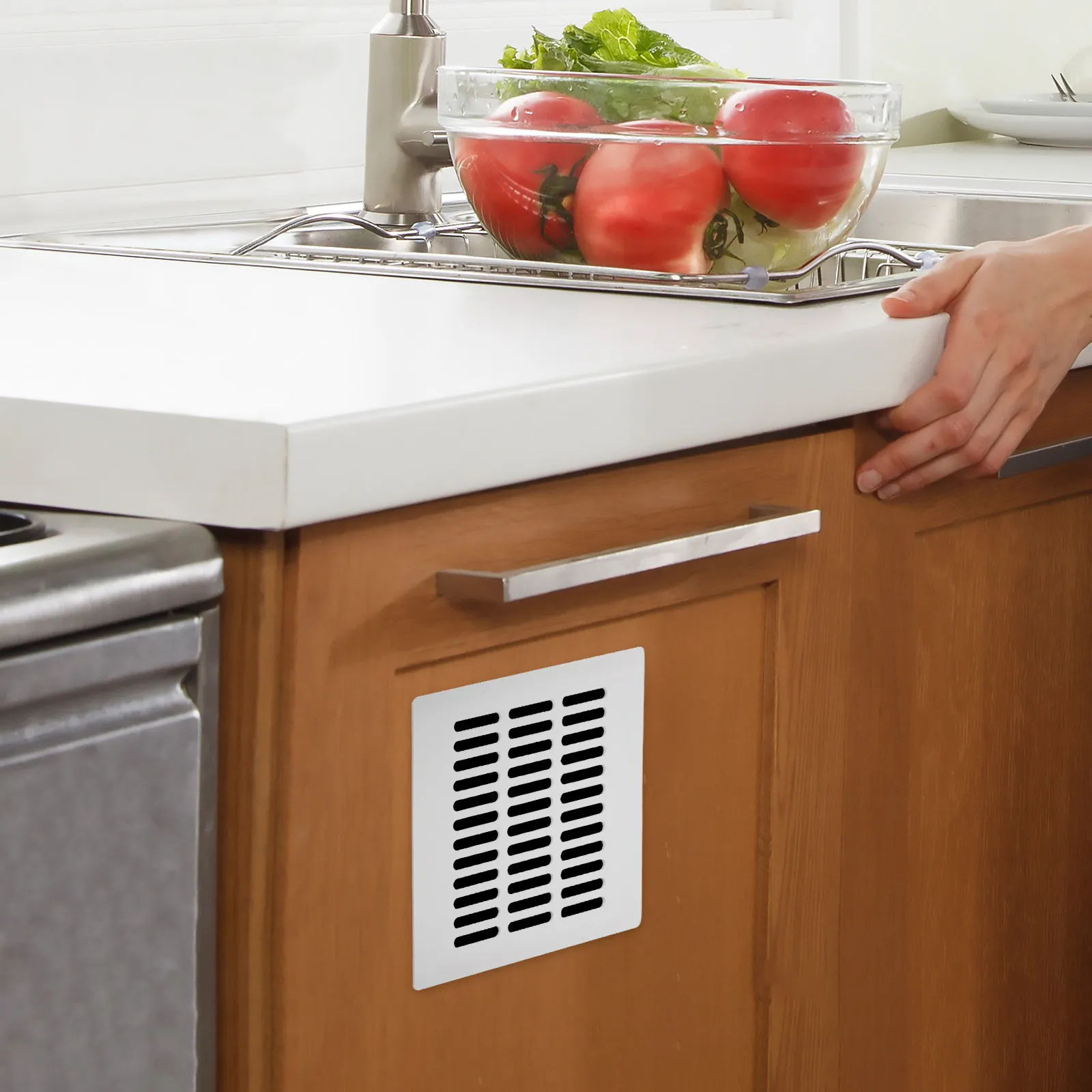 Aluminum Alloy Vent Grille Square Cabinet Ventilation Cover for Kitchen Closet Wardrobe Shoe Cabinet Bathroom Airflow Control