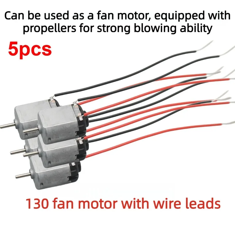 5 قطعة 130 سلك المحرك و2.54 موصل-ملحق مولد عالي السرعة للتجارب العلمية ، مناسب لمشاريع مجفف الشعر/الولد
