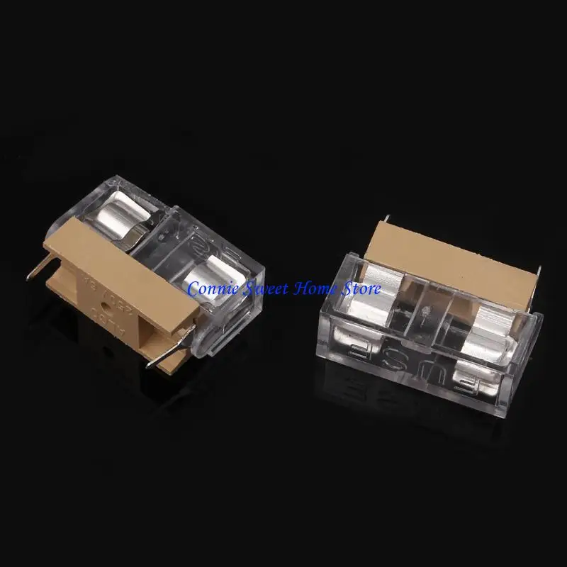 LXAF 10 Pcs Glass Holder with Transparent Cover Blocks 5X20mm