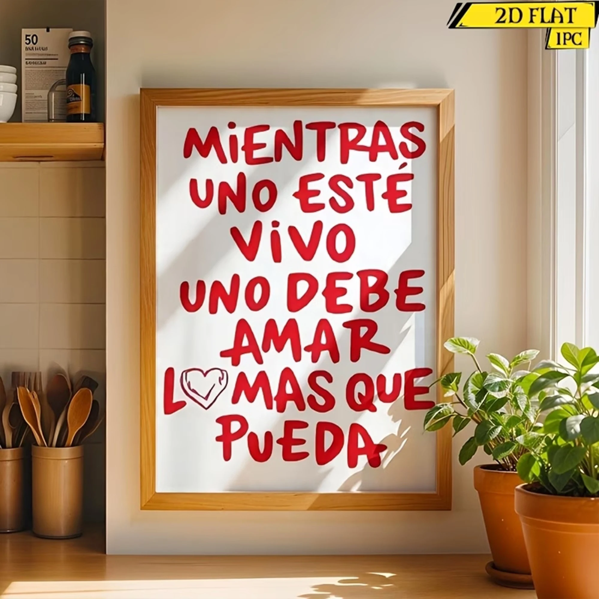 Modern Simple Heart Doodle Spanish Inspirational Wall Art Print Canvas Painting Poster Picture For Living Room Home Decor