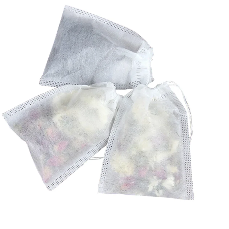 AA80-1000Piece Empty Scented Tea Bags With String Seal Filters For Loose Teas 5 X 7Cm White