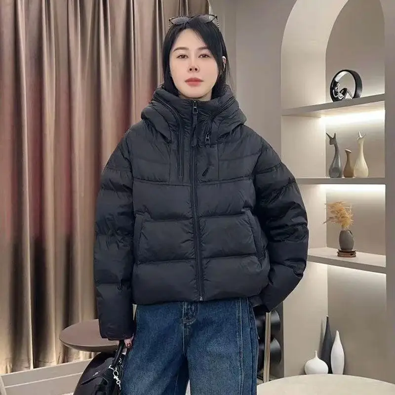 

Casual Du down Jaet ort Sle with Hood for Women Warm Outerwear Faionable Small Size Winter Season Commute Windproof