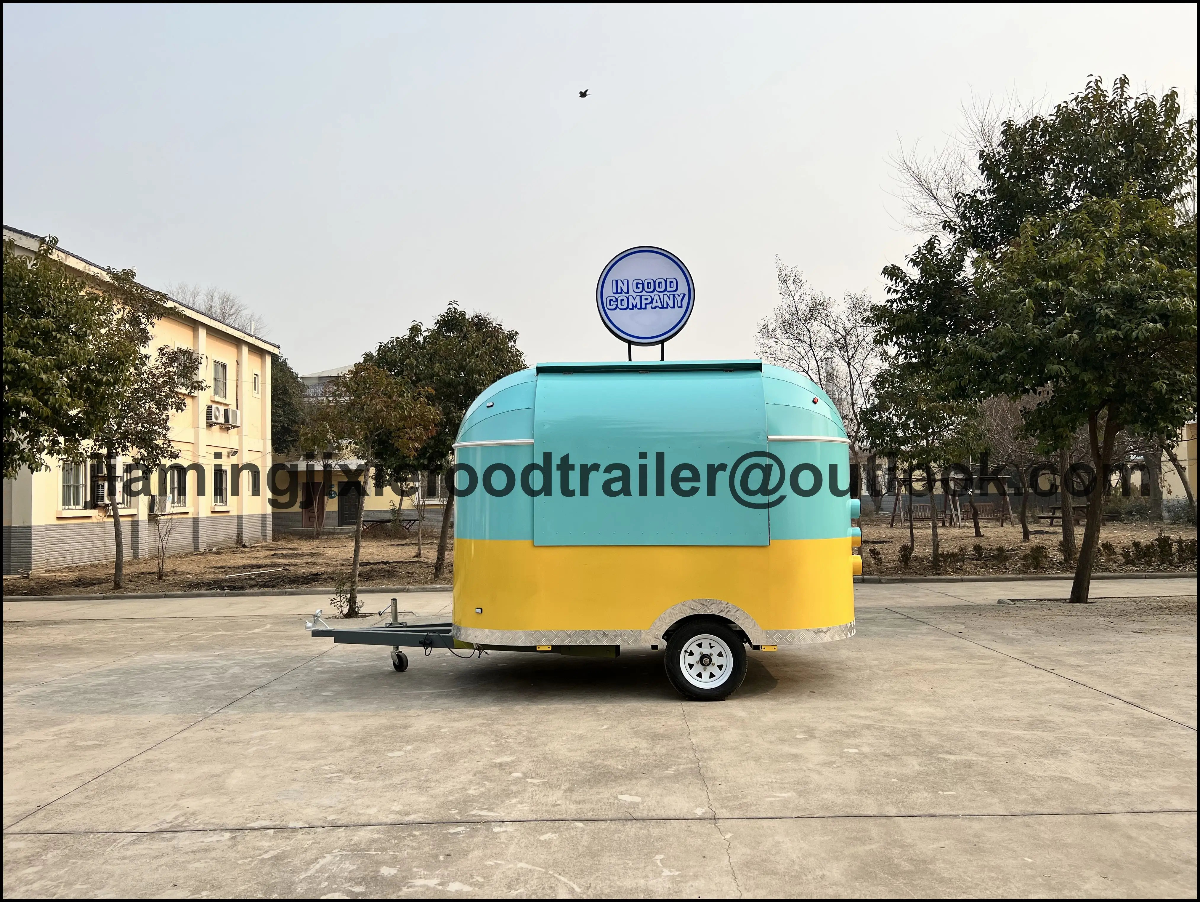 

Pink Cute Mini Food Trailer Factory Price Approved Colored Restaurant Carts