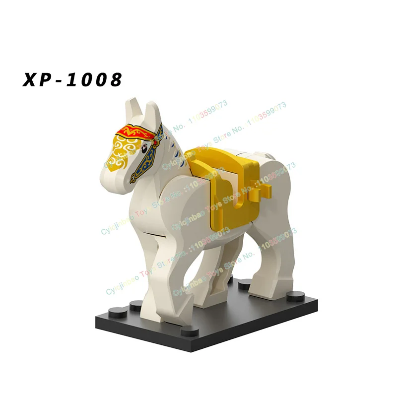 Cavallo da guerra militare medievale adatto a figure d'azione antiche accessori per blocchi di costruzione giocattolo per regalo per bambini XP1007-XP1010