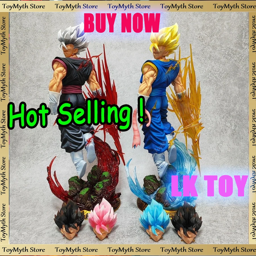 

40cm/15.75inch Dragon Ball Z Vegetto Figure 3 Heads Replace Super Saiyan Action Figure Gk Statue Collection Model Toys Gifts