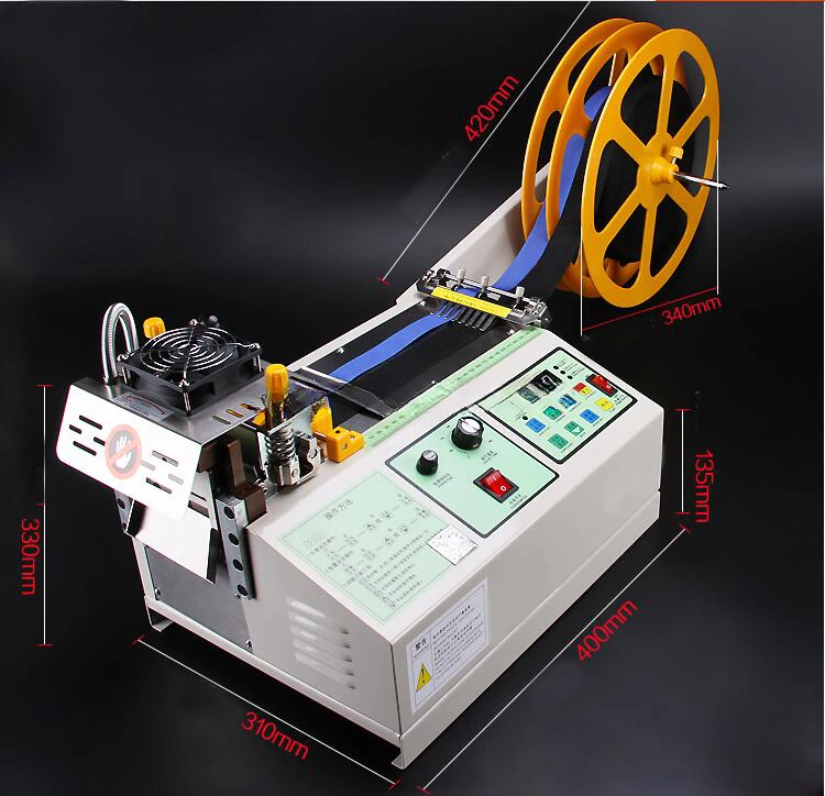 

Automatic hot blade nylon webbing tape color belt cutting machine