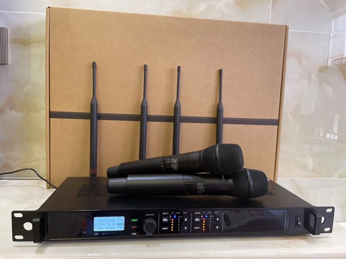 635-667nhz ULXD4D نظام ميكروفون لاسلكي احترافي Uhf للتنوع الحقيقي