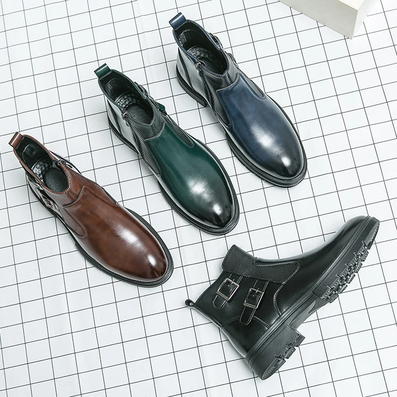 

Модные мужские ботильоны, мужские ботинки челси высокого качества, британские оксфорды, мужские ботильоны, ковбойская социальная обувь, мужской тренд