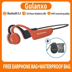 Gulanxo-Bluetoothワイヤレスヘッドセット,骨伝導,サイクリング,スポーツ用