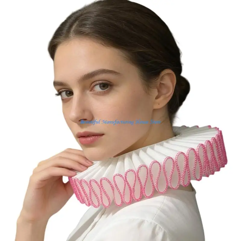 E56A European Fashion Ruff Neck Clown Collar Costume Collar Performances Birthdays