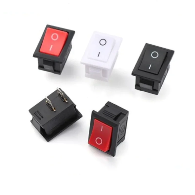 5/10Pcs Push Button Switch 10x15mm SPST 2Pin 3A 250V KCD11 Snap-in on/Off Rocker Switch 10MM*15MM Black Red and White