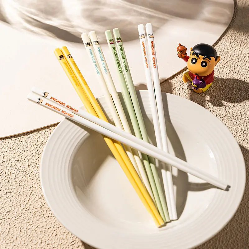 

5 pairs Cute Cartoon Crayon Shin-chan Genuine Ceramic Chopsticks for Home Use New High-End Family Style One Chopstick Per Person