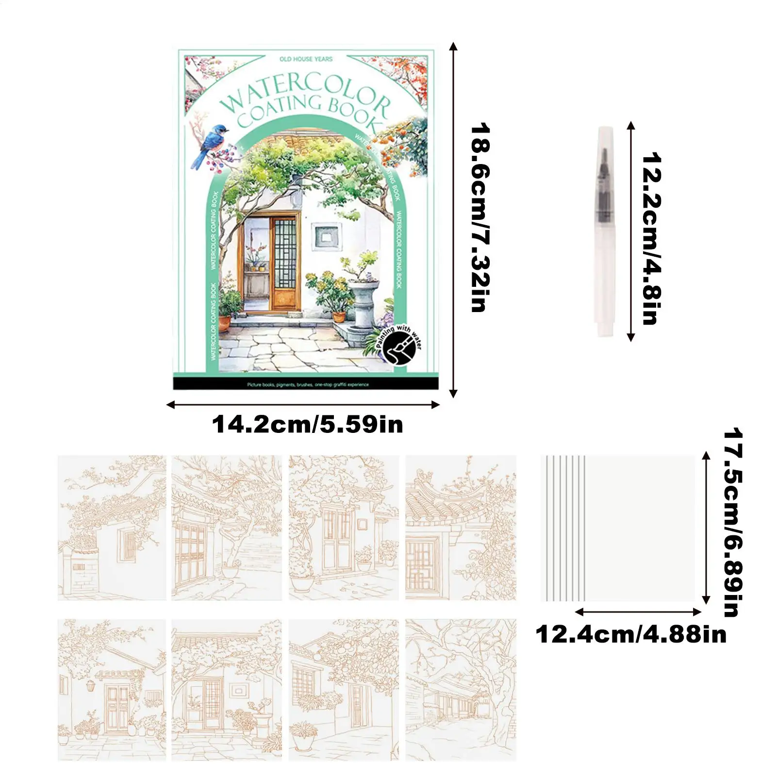 مصنف الألوان المائية المحمولة الاسترخاء 3 أضعاف الرسم بالألوان المائية كتاب لوازم الفن للمبتدئين الفنانين المنزل المدرسة السفر #6