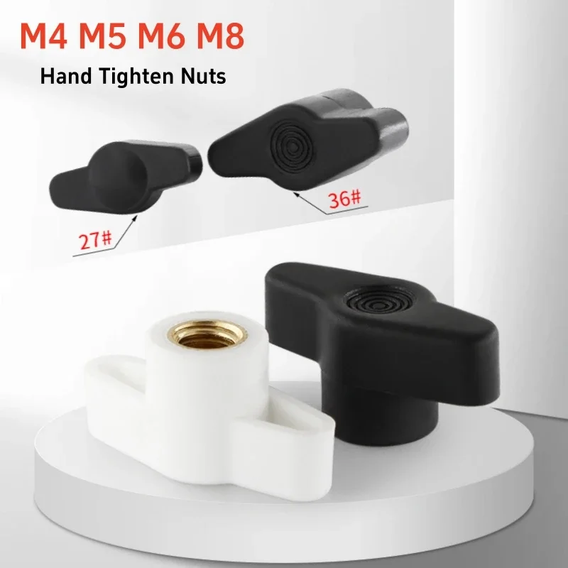 10pcs Plastic T-Handle Hand Knob Bakelite Nuts M4 M5 M6 M8 Z-type Mechanically Adjustable Thumb Tighten Nut