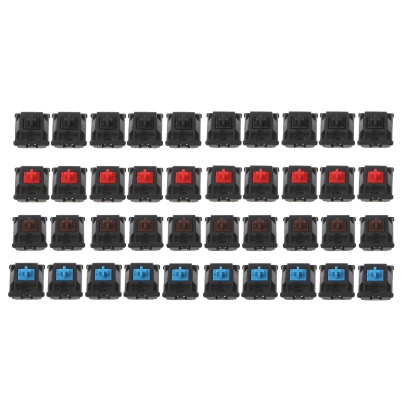 Original สีดำ 3Pin สำหรับ Cherry MX Switches คีย์บอร์ดเครื่องกล 10 ชิ้น/เซ็ต