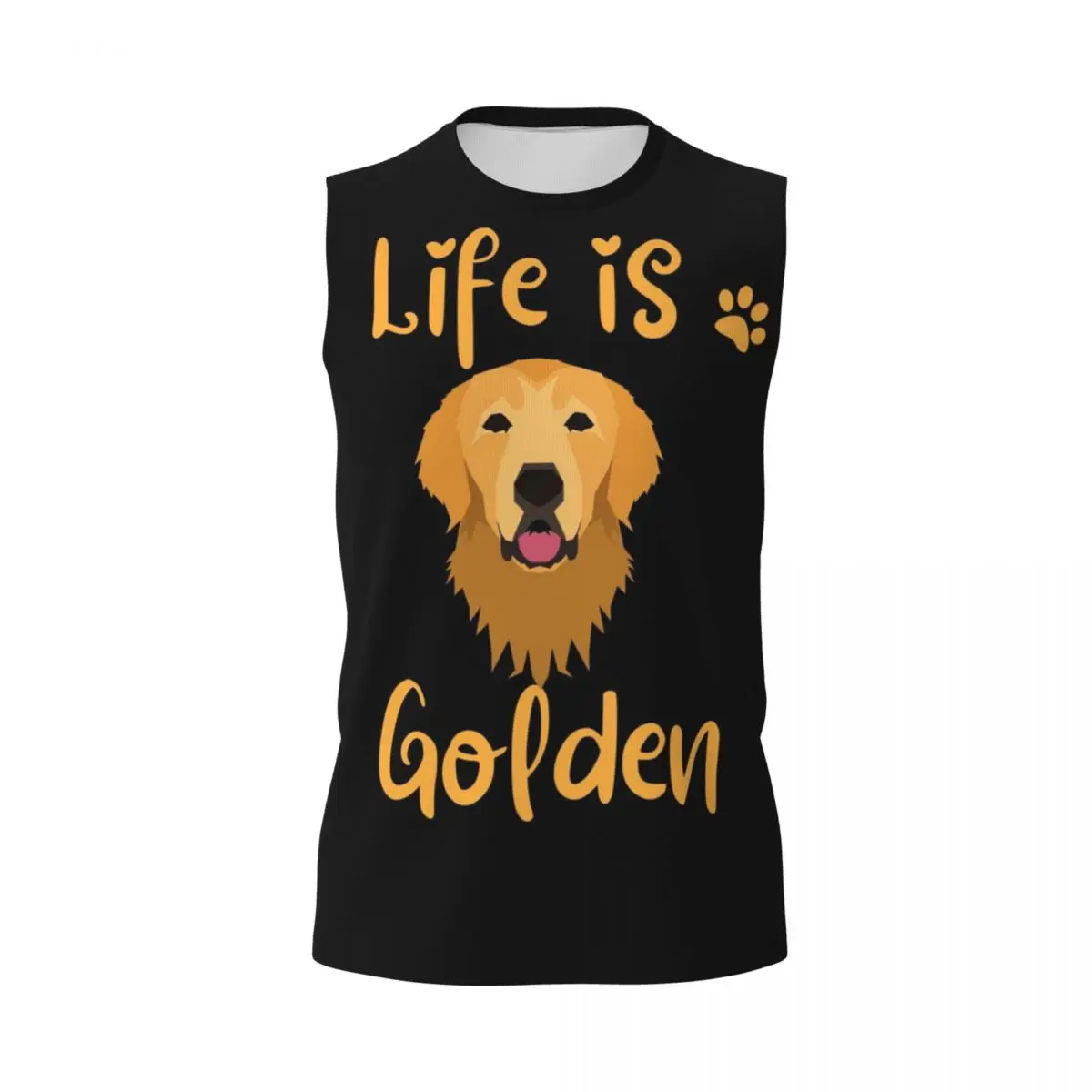 GOLDEN RETRIEVER Quote Men Printed Sleeveless T-shirt Casual Hip Hop Street Style Beach Holiday Tank Tops