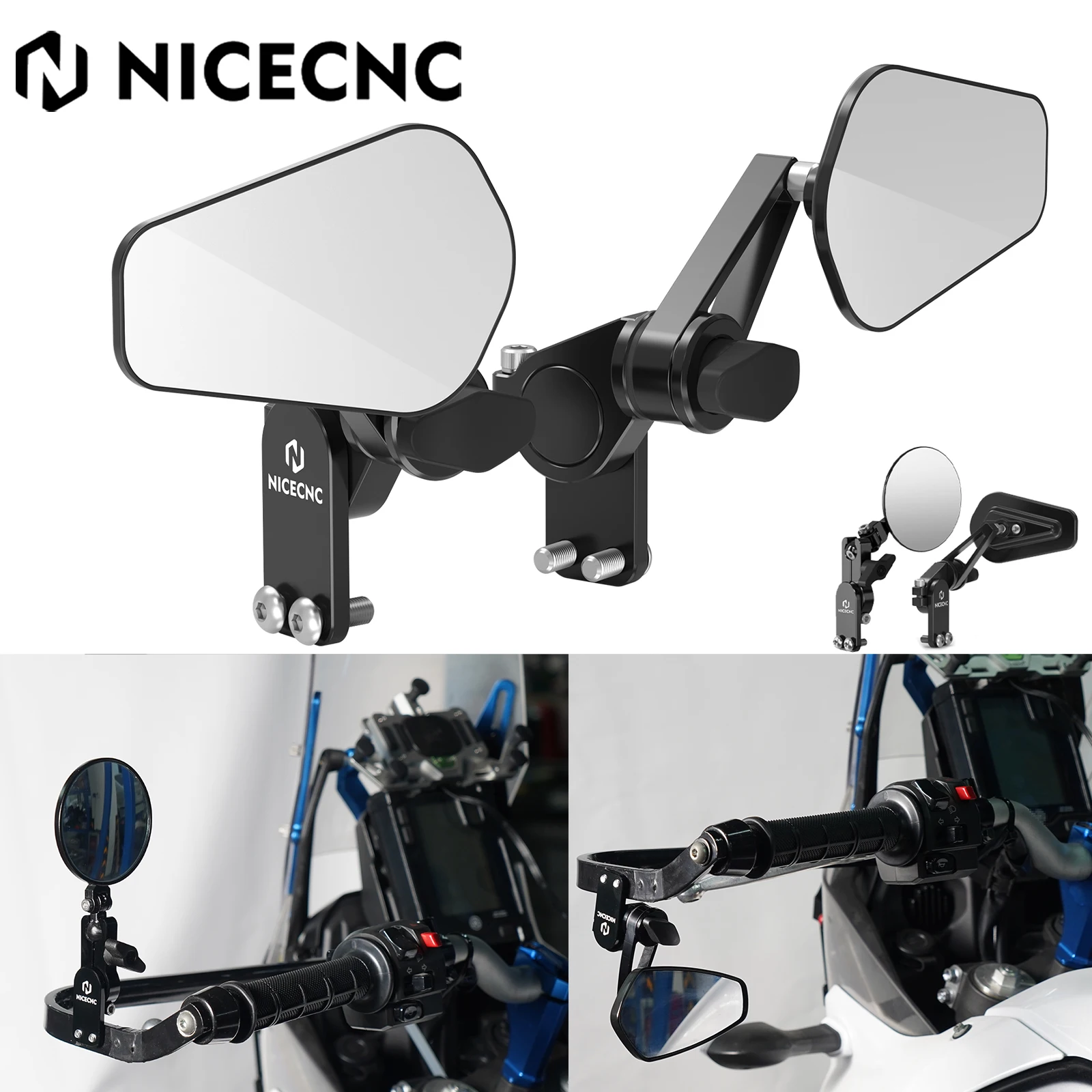

Rearview Mirrors Quick Flip For KTM 690 Enduro 790 890 Adventure 1290 ADV BMW R1250GS R1300GS ADV Yamaha Universal Hand Guard