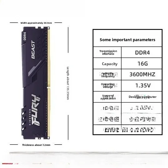 هاكر الوحش الوحش، كمبيوتر مكتبي God Strip DDR4 الجيل الرابع، عصا الذاكرة 3600 تطبيق واحد