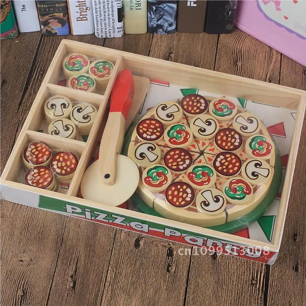 

Wooden Pizza Toy Pizza Food Set Set Pizza Kids