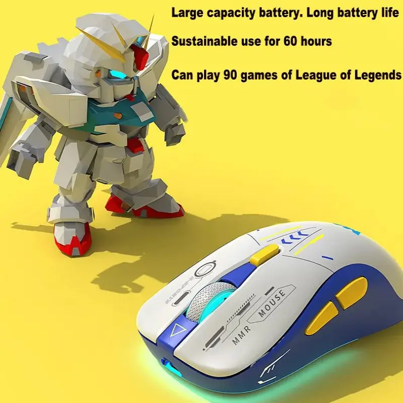 

Новая беспроводная мышь Mech Style 2,4G/Bluetooth с двойным режимом, RGB-подсветка, длительный срок службы батареи, перезаряжаемая игровая мышь, 3 скорости на дюйм