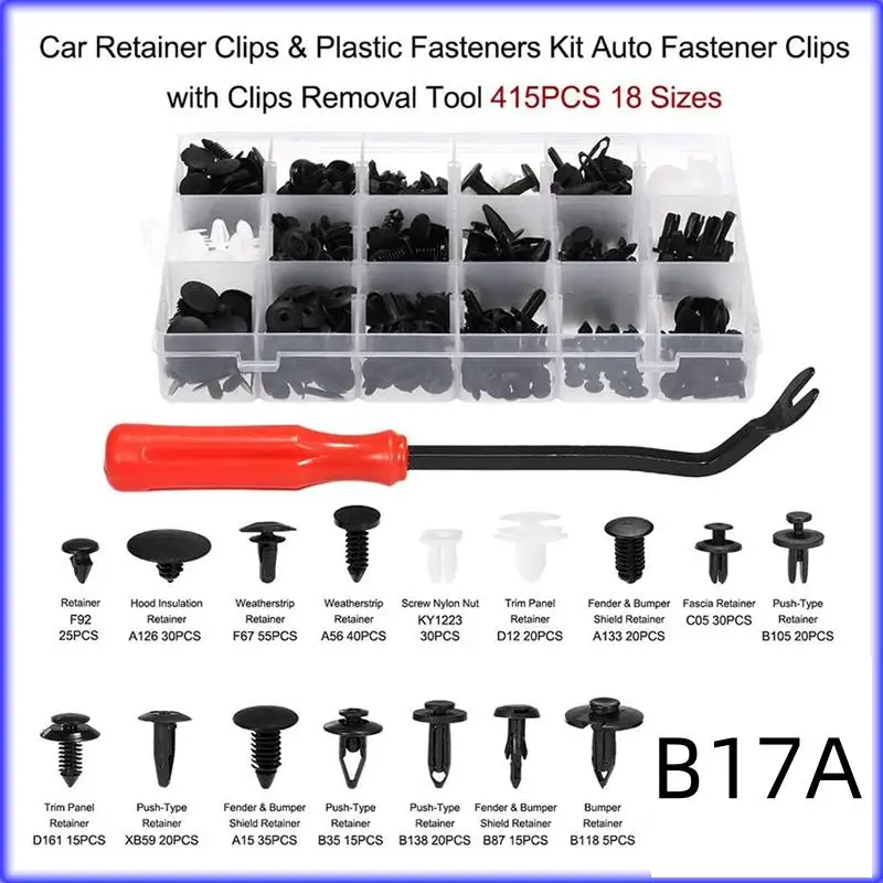 

Комплект BT-пластиковых креплений, автомобильные фиксаторы и комплект пластиковых креплений, автоматические крепежные зажимы с зажимами, инструмент для снятия, 415 шт., прочный