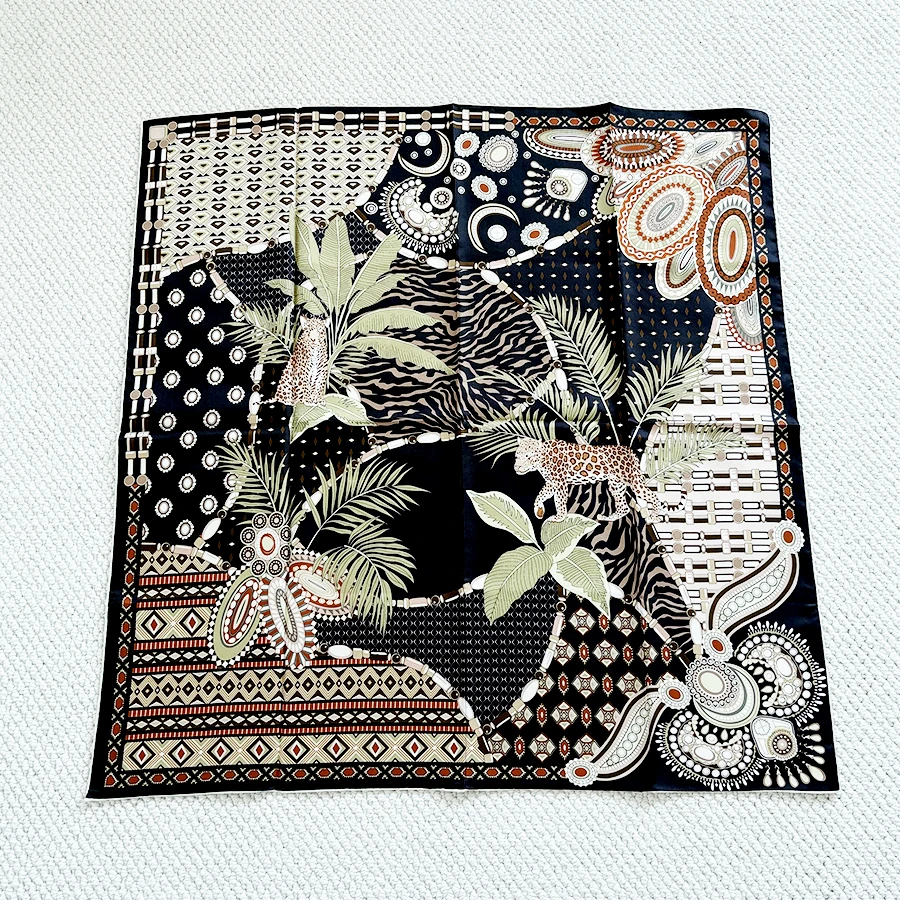 90CM Seidenschal Luxus Designer Damen Quadratische Bandanas Taschenaccessoires Damen Schals mit Rollkante Stirnband 90 Schals