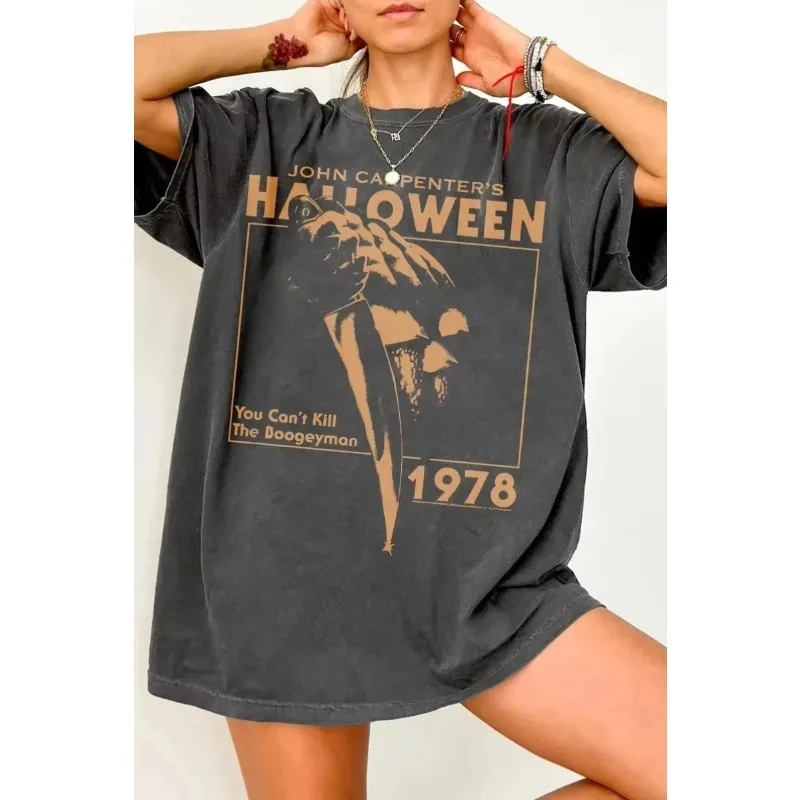 Retro Horror Movie - Men's and Women's Fashion T-shirts, Halloween Pattern T-shirt John Carpenter 1978 Halloween