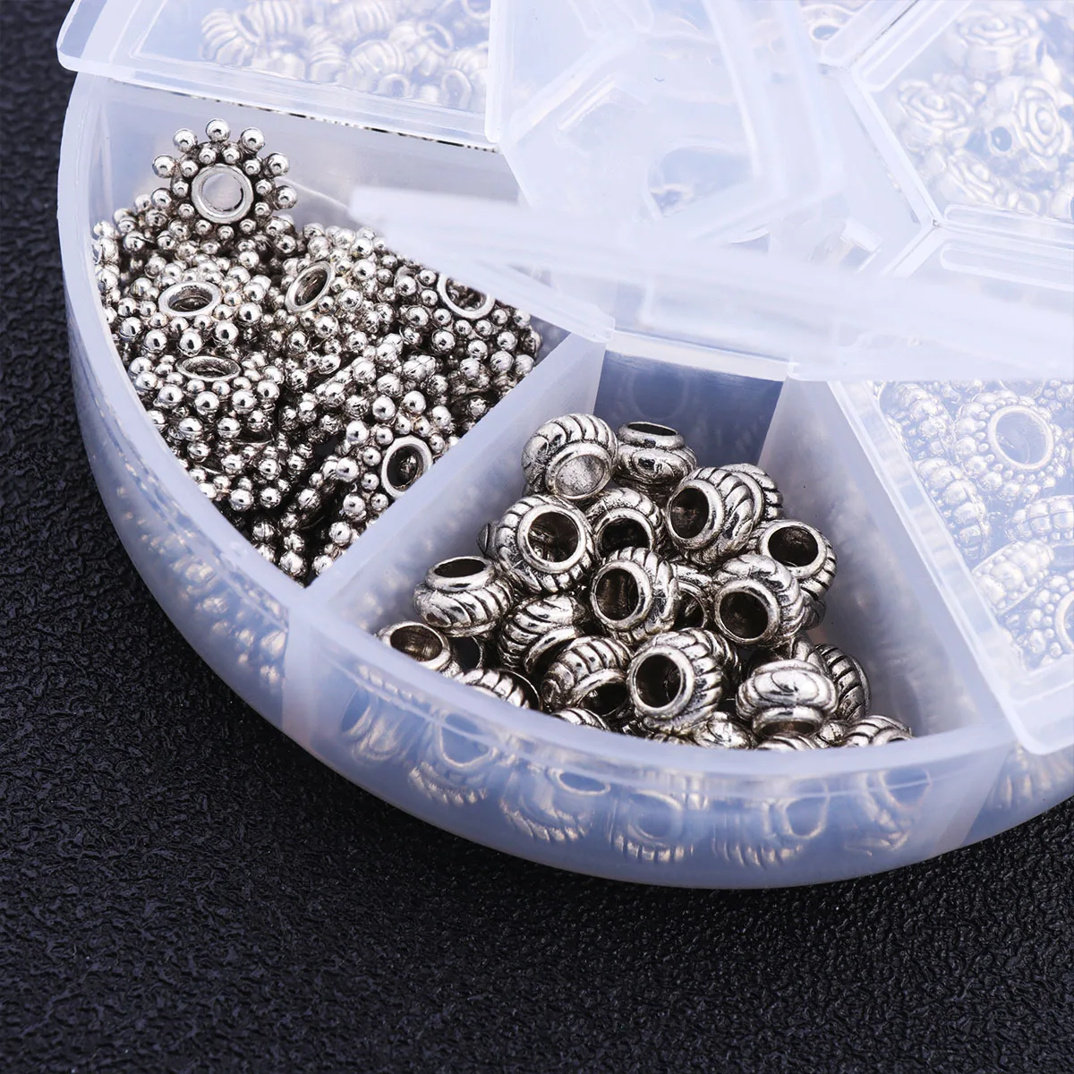 

300 Pcs Spacer Beads for Bracelets Jewelry Making Art Craft Necklace Charms Alloy