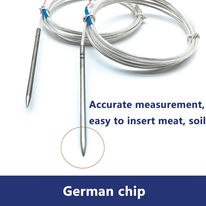 Imagem -05 - Ntc Pt100 Pt1000 Class a Temperature Sensor 4x100 mm Needle Tip Wire Shielded Cabo 18m Meter Food Grade Stainless Steel Sus304