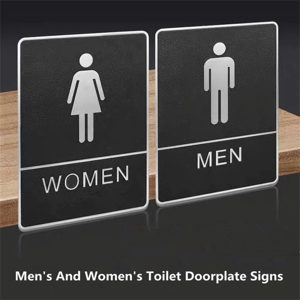 Men's And Women's Toilet Doorplate Signs Creative Toilet Wall Sign Decor Door Toilet Signage Icon Door Wc Sign Plate