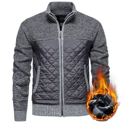 New Autumn Men Stand Collar Cardigans Knitted Sweaters High Quality Man Casual Sweatercoats Jackets Male Fleece Warm Cardigans 4