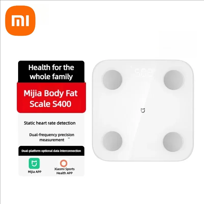 Весы для состава тела Xiaomi Mijia S400, умные весы с Bluetooth, 0,05 кг, высокая точность, монитор жира BMI, 13, приложение для метрики тела