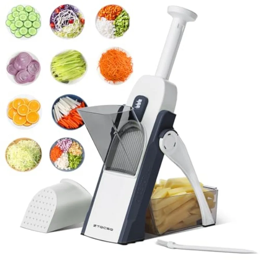 

5 in 1] Mandoline Slicer for Kitchen and Safe Vegetable Chopper and Adjustable Mandoline Slicer can't Detachable Blade Mandolin