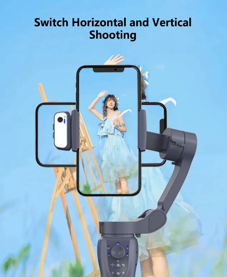 F12 3-Axis Stabilization Auto Face Tracking Mobile Phone Gimbal Stabilizer with AI Fill Light for Beautiful Photo