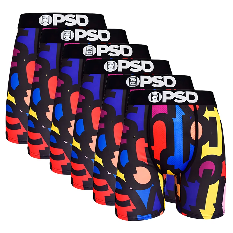 6 stuks heren boxershorts S-XXL, geurbestendige elastische taille, slim fit sneldrogend polyester ondergoed, 6 stuks