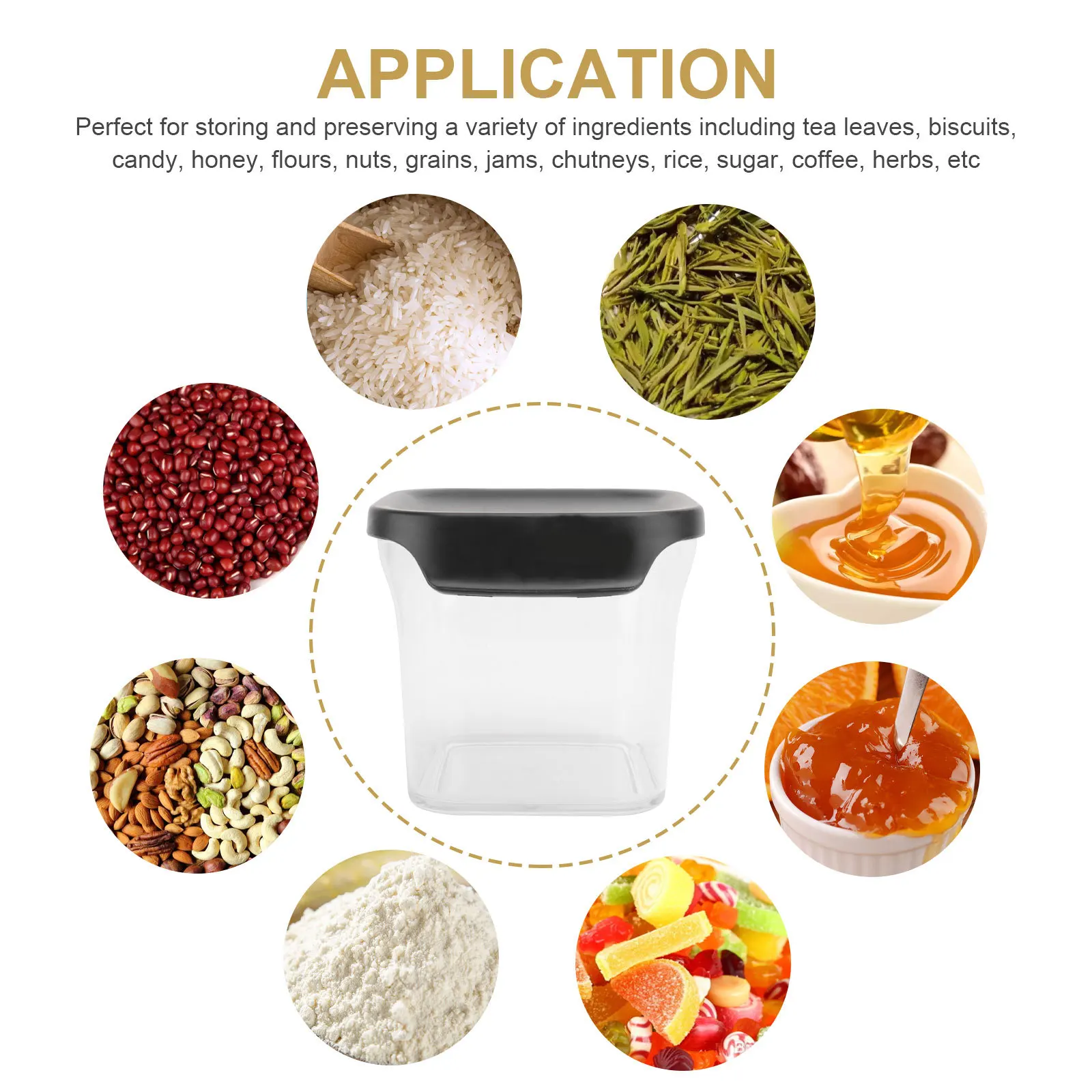 

630Ml Food Storage Container Airtight Transparent Jar Bpa Pantry Organizer For Tea Coffee Snacks Grains Sealed Can