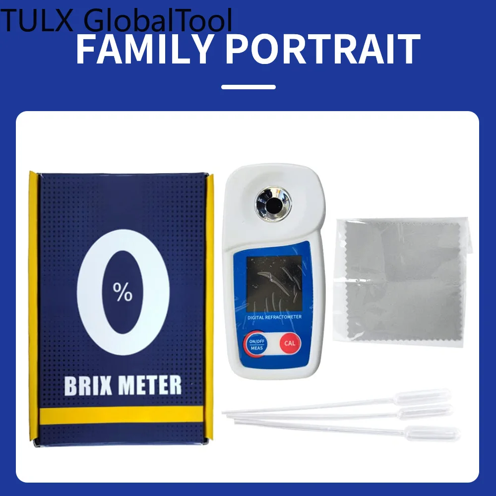 

Цифровой портативный рефрактометр TULX с большим экраном, диапазон 0-35%, для измерения показателя преломления