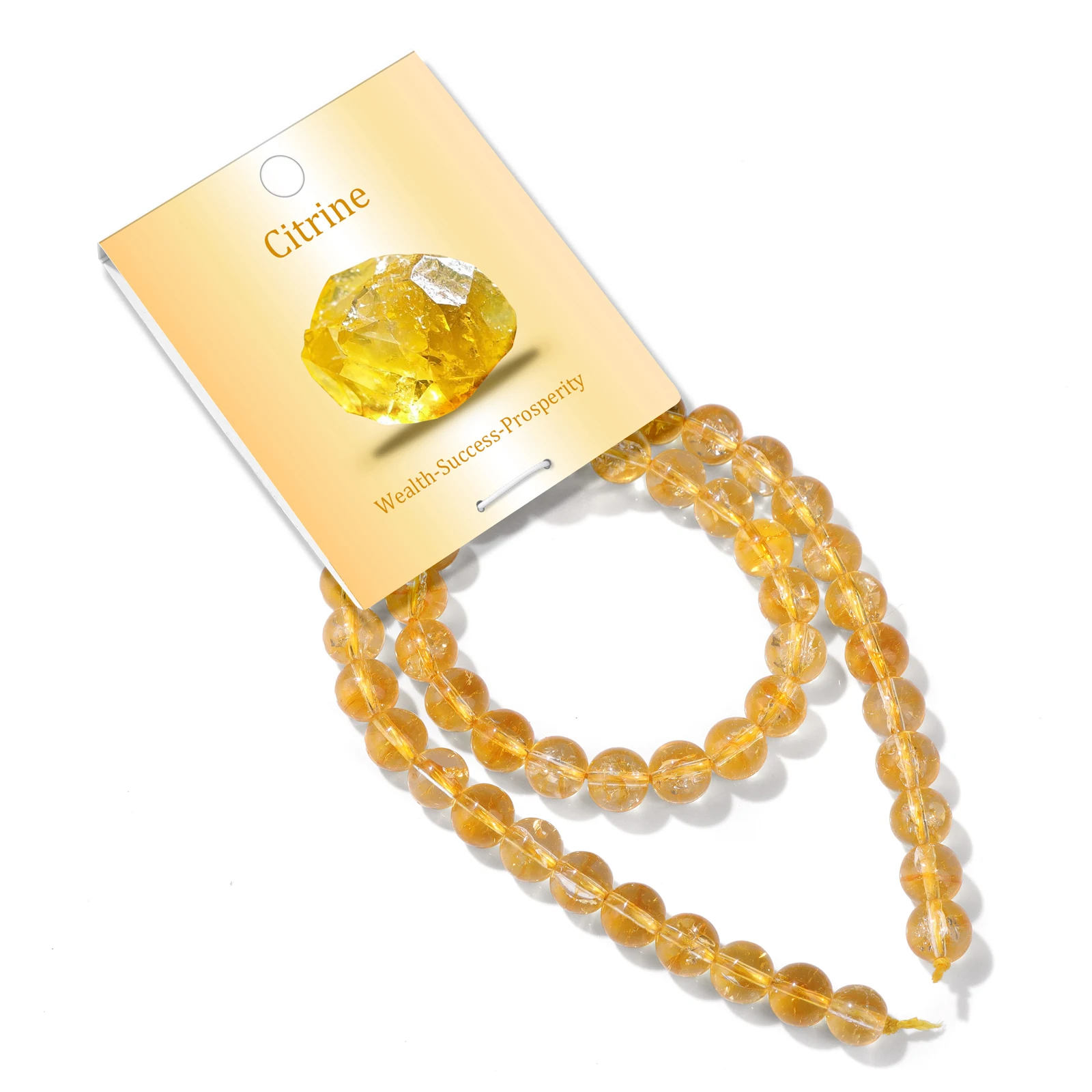 8MM 50pcs Natural Citrine Crystal Yellow Cracked Quartz Round Spacer Beads for Jewelry Making Accessories