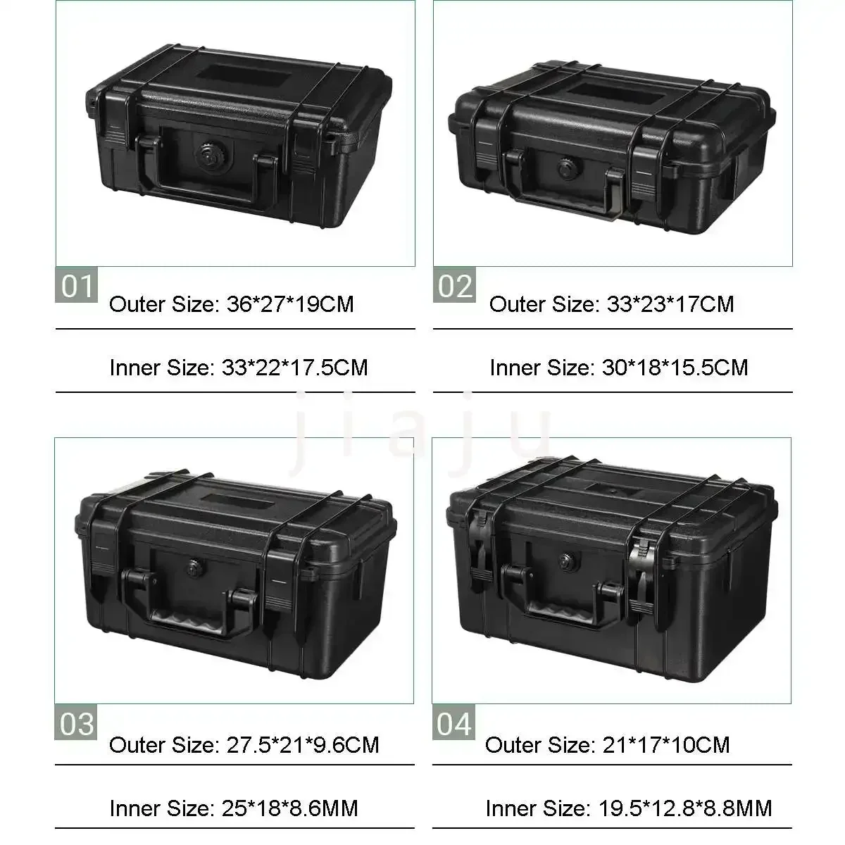 Waterproof Safety Case ABS Plastic Tool Box Outdoor Tactical Dry Box Sealed Safety Equipment Storage Outdoor Tool Container