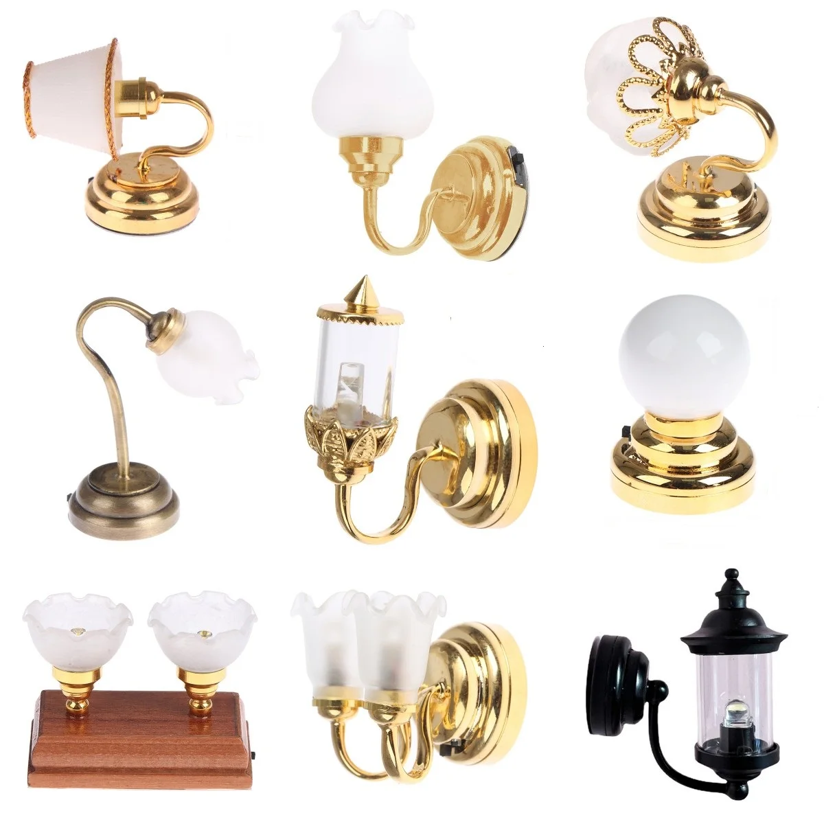 

1Pc 1/12 Dollhouse Mini LED Lamp Single-Head/Double-head Flower Ceiling Light Wall Lamp Decor Toy Battery Operated ON/OFF Switch