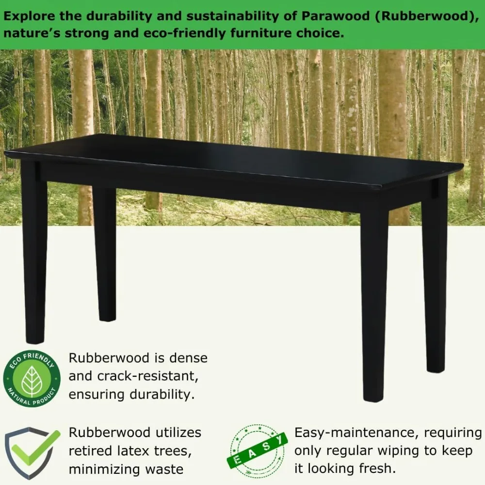 مقعد IC International Concepts من الخشب الصلب للمطبخ وتناول الطعام، قوي وموثوق، سهل التجميع، 39 بوصة