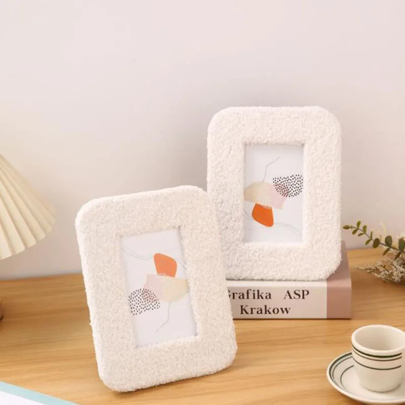 Simplicity Style White Color Rectangle Photo Frame Picture Frame Cute Creative Desktop Ornaments Photo Holder Home Decoration