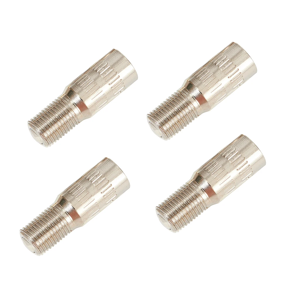 

4pcs Brass Silver Car Tire General Valve Cap Stem Extension 25mm Waterproof And Dustproof Screw-in Truck Wheel Stem Extension