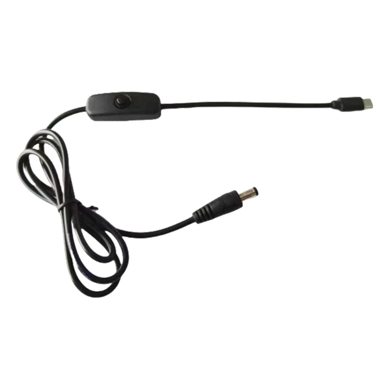 USB C Type C PD to 12V 5.5x2.1mm Power Supply Cable with on-off switch for Wireless Router Laptop LED Strip Speaker CCTV Camera