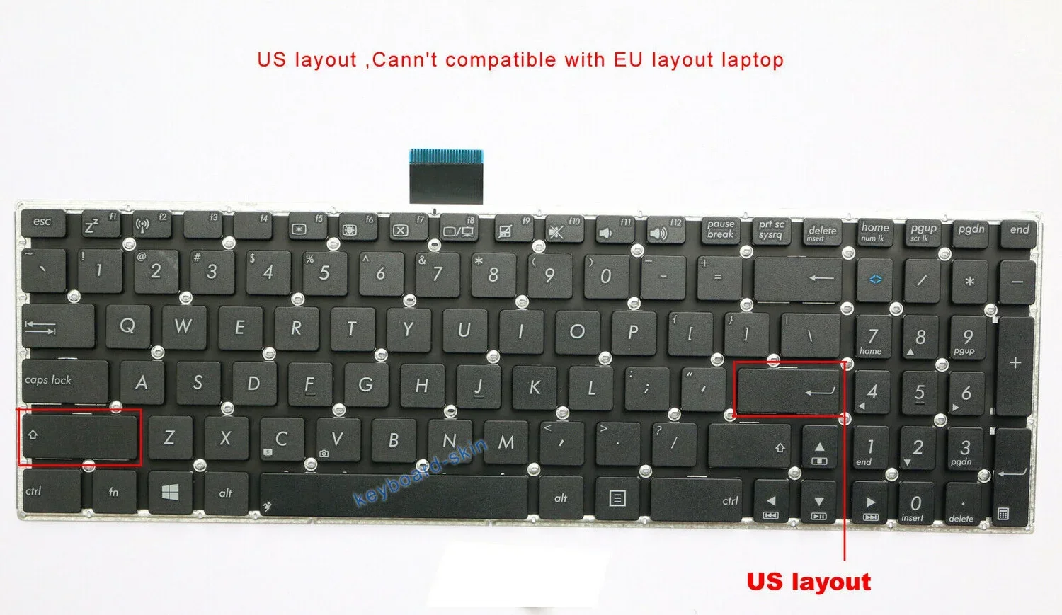 New US Keyboard No-frame for ASUS F502 F502C F502CA S500 S500C S500CA V500 V500C V500CA 9Z.N8SSW.A01 NSK-USA01