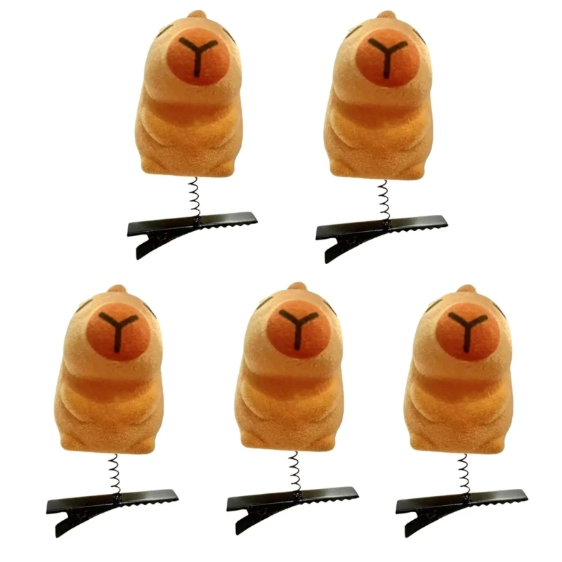 Popular Capybara Hair Clip 3D Flocking Animal Comfortable to Wear for Music Festival Everyday Use Hair Ornament