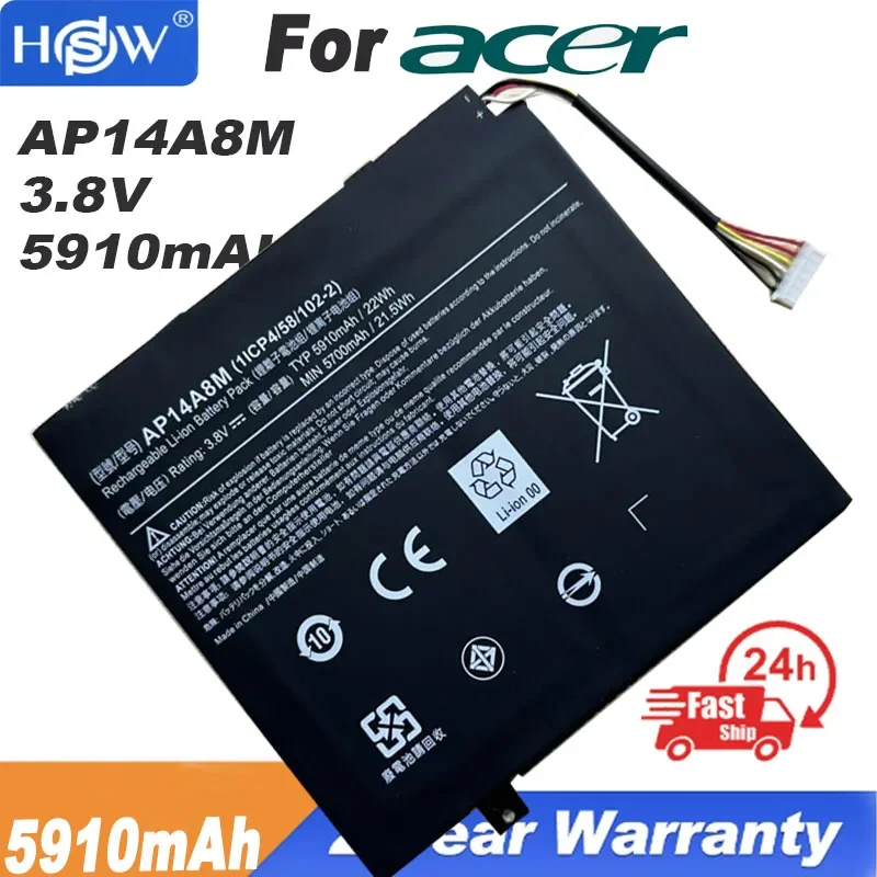

OEM-аккумулятор AP14A8M 3,8 В, 5910 мАч для 10-дюймового планшетного ПК 10 SW5-011 SW5-012