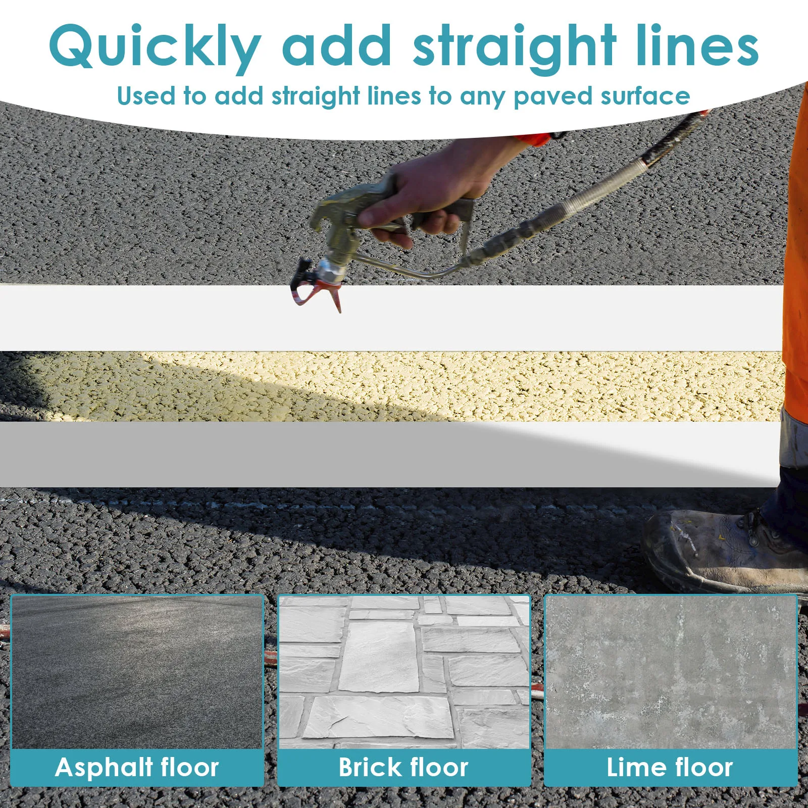 駐車場ラインステンシル舗装直線ステンシル折りたたみ式再利用可能4 x 84インチ道路用アスファルトコンクリートスプレーペイント